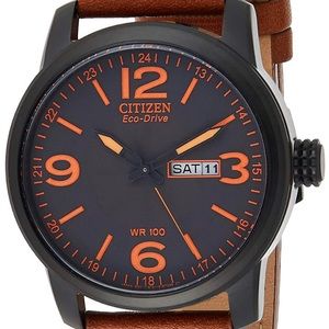 Citizen Eco Drive Watch with Brown Leather Strap